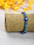 Handmade Stretchable Bracelet With Blue Pottery Beads